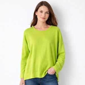 NWT Ralph Lauren Sport Lime Green Cotton Knit Sweater Women’s L Relaxed Fit